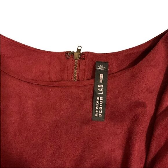 Design Lab Burgundy  Suede Top Size Small - Picture 4 of 6